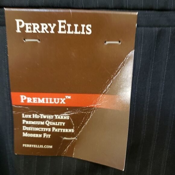 "Perry Ellis" Men's dress pants Size : 34/30 black/,gray pin stripes NWT - Picture 3 of 9